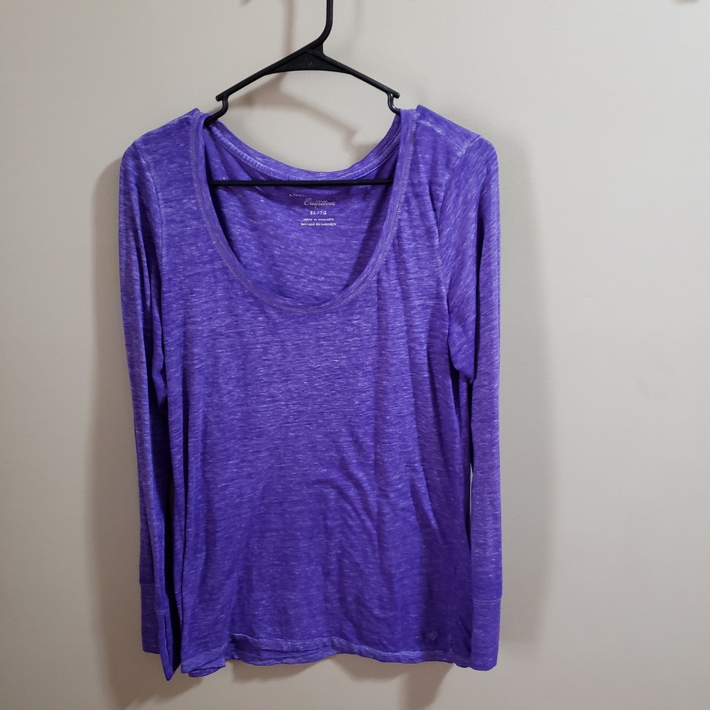 Long sleeve heathered purple shirt